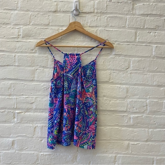 Lilly Pulitzer || Dusk Silk Tank Top No Prob Llama XS - Picture 4 of 8